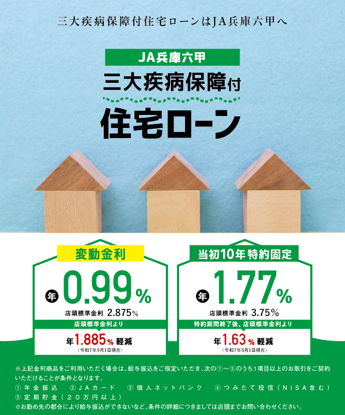 三大疾病保証付住宅ローン